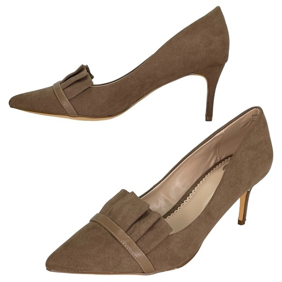 Journee Collection Marek Taupe Microfiber Womens Heels 9M - Picture 11 of 11